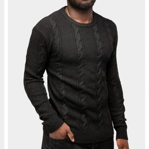 XRay Mens Black Cable Knit Sweater Size 3XL